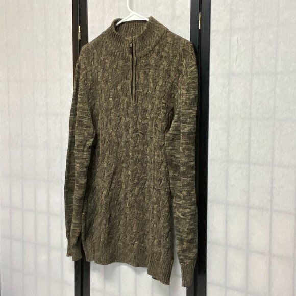 Method Long Sleeve Marled Mock Turtleneck 1/4 Zip Cable Knit Pull On Sweater XXL - Picture 4 of 12